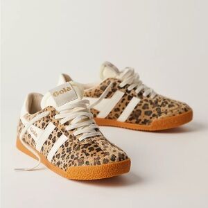 Free People Gola Women's Tan and Black Leopard Sneakers
